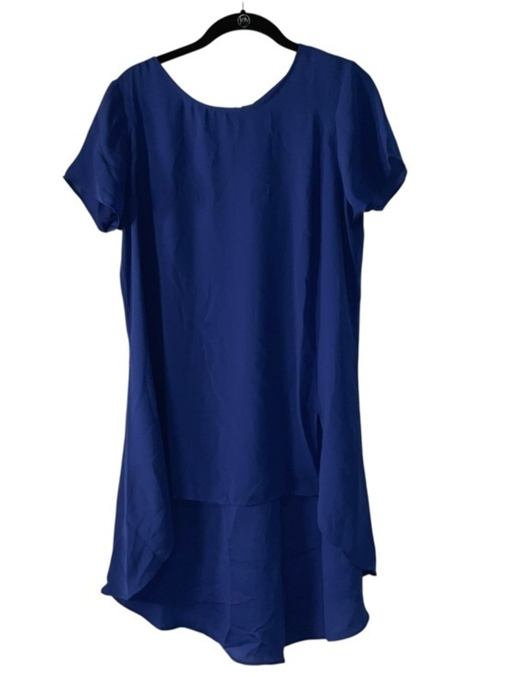 H by Halston Short Sleeve High-Low Tunic in Royal Blue